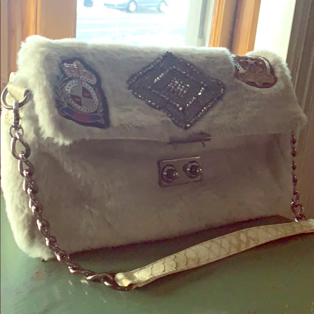 Boutique Faux Fur Clutch/ Shoulder/ Crossbody  NWT